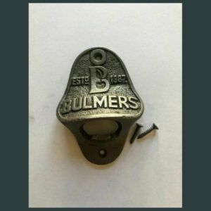 ANTIQUE BULMERS CAST IRON BAR WALL MOUNTED BOTTLE OPENER