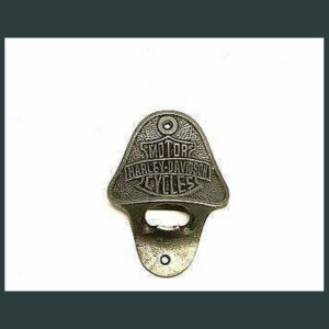 ANTIQUE HARLEY DAVIDSON CAST IRON BAR WALL MOUNTED BOTTLE OPENER
