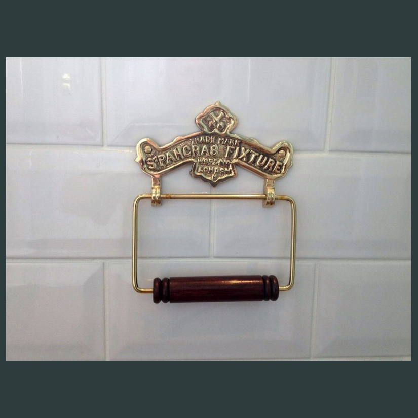 St Pancras Brass Hanging Toilet roll holder - Image 2