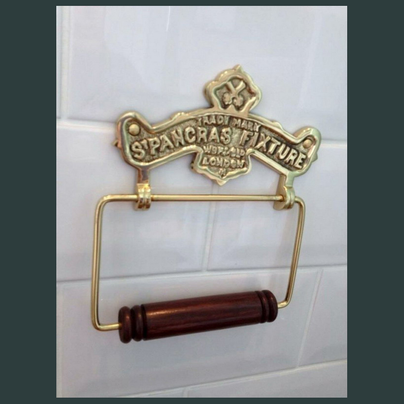 St Pancras Brass Hanging Toilet roll holder