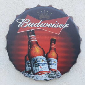 Wall Art Budweiser /sign /Vintage Tin Metal Three Bottle 30 cm