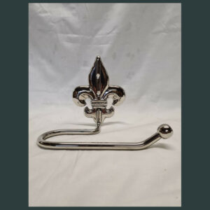 Toilet roll holder Fleur de lil design Nickel plated