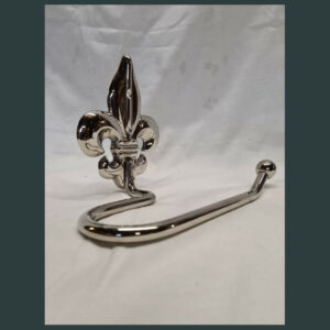 Toilet roll holder Fleur de lil design Nickel plated