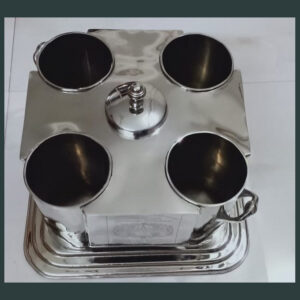 Victorian Style Sheffield Solid brass Nickel Plated 4 Bottles Wine Cooler