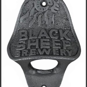 ANTIQUE BLACK SHEEP CAST IRON BAR WALL MOUNTED BOTTLE OPENER