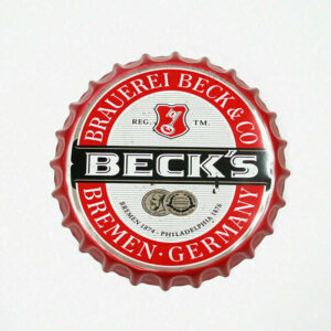 Wall Art/sign BECKS /Vintage Tin Metal 30 cm