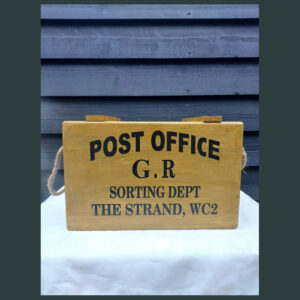 POST OFFICE Rope Handles Wooden Boxes Crate chest with lid