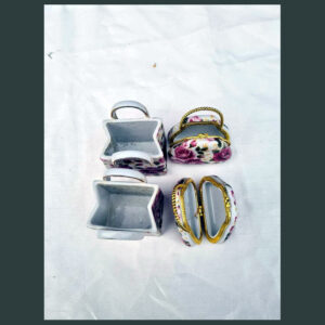 Set of 4 Procelain Hinged Hand Bag & Purse