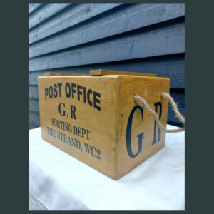 POST OFFICE Rope Handles Wooden Boxes Crate chest with lid