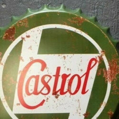 Wall Art Castrol /sign /Vintage Tin Metal 30cm Bottle Top Bar Pub hand made