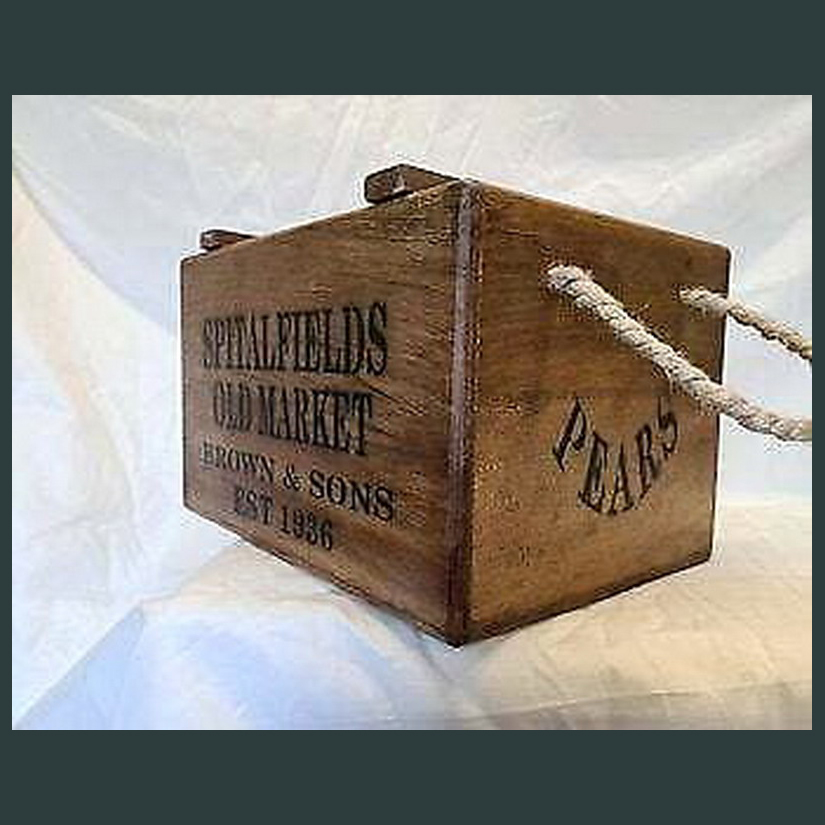 SPITALFIELDS Wooden Box With Rope Handles & Lid - Image 2