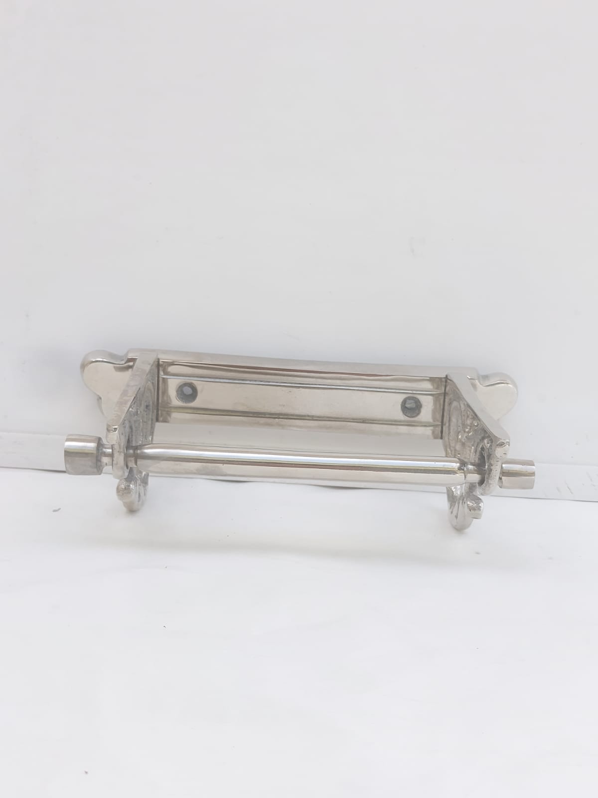 Victorian Toilet Roll Holder Chrome Vintage Edwardian Novelty Silver Nickel Old - Image 7