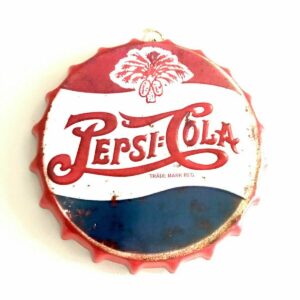 Wall Art Pepsi-cola Red/sign /Vintage Tin Metal 35cm Bottle Top Bar Pub hand made