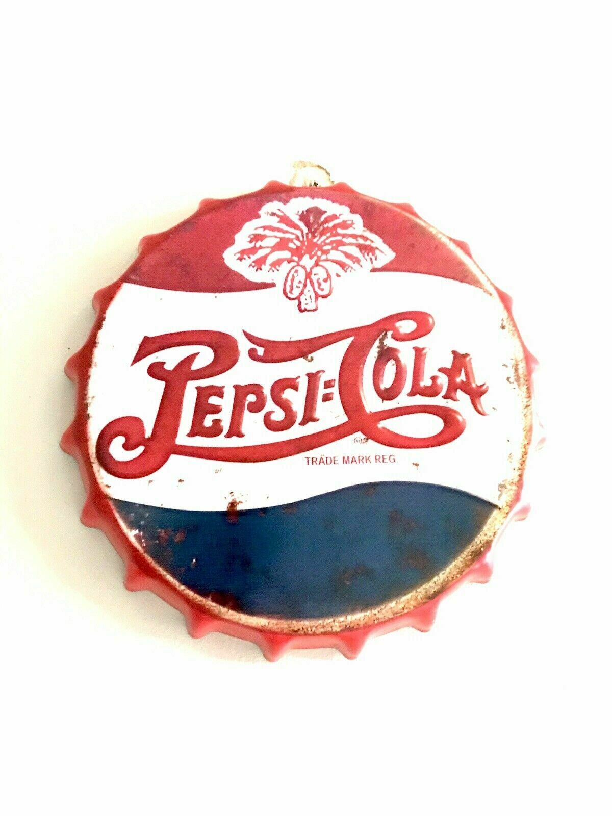 Wall Art Pepsi-cola Red/sign /Vintage Tin Metal 35cm Bottle Top Bar Pub hand made