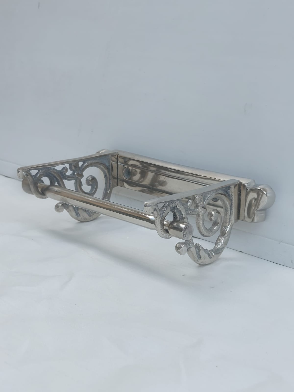 Victorian Toilet Roll Holder Chrome Vintage Edwardian Novelty Silver Nickel Old - Image 6