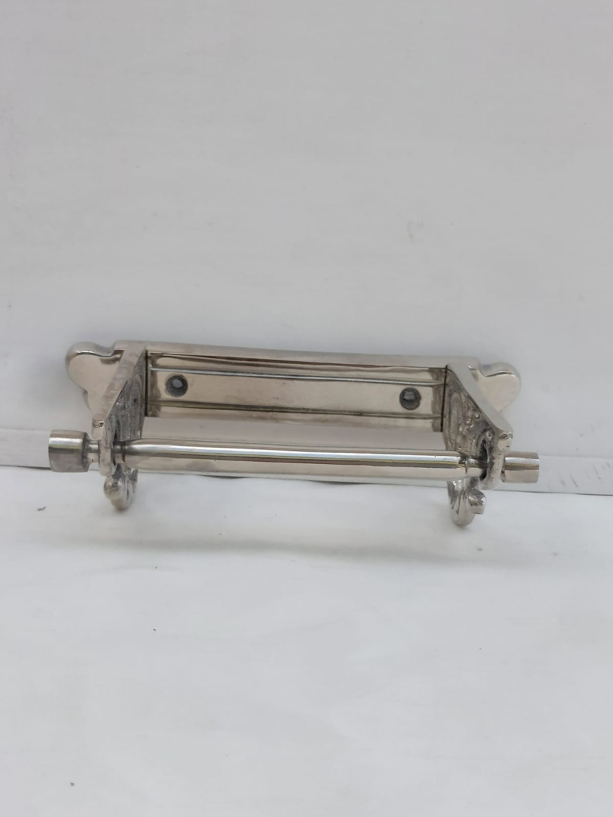 Victorian Toilet Roll Holder Chrome Vintage Edwardian Novelty Silver Nickel Old