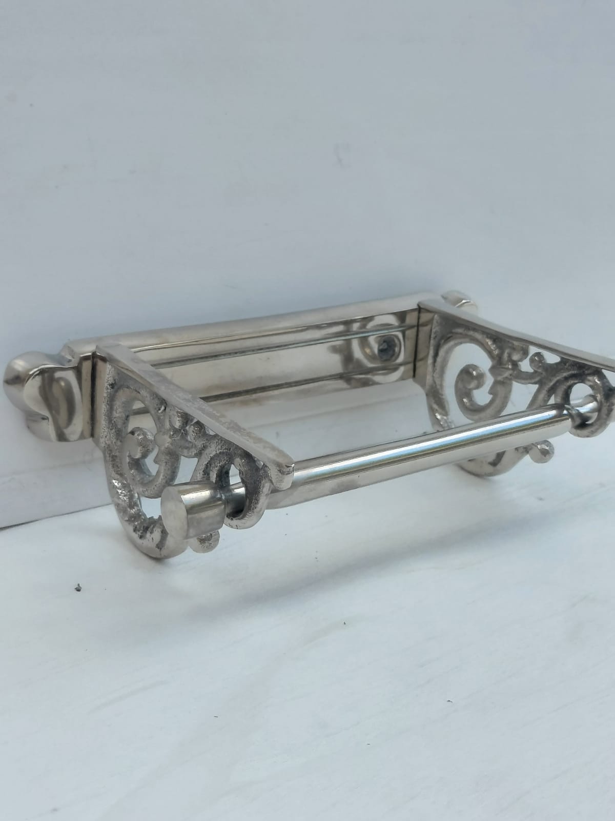 Victorian Toilet Roll Holder Chrome Vintage Edwardian Novelty Silver Nickel Old - Image 4
