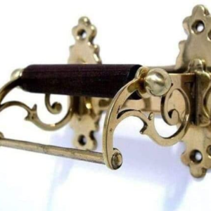 Toilet Roll Holder Brass Vintage Novelty Victorian Old Wooden Loop (W/O/F)