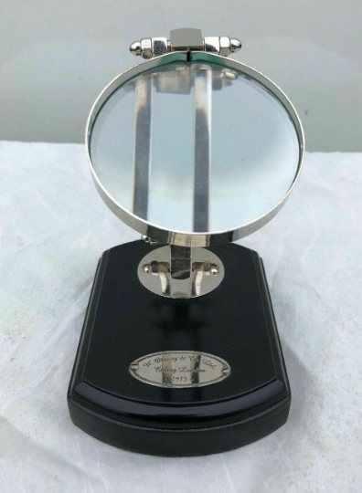 Adjustable 3" Magnifying Glass With  Wood Base Solid Brass with Nickle Finish Perfect Gift - Image 3
