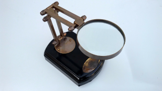Antique Style Adjustable 3" Magnifying Glass With Wood Base Solid Brass Perfect Gift - Image 2
