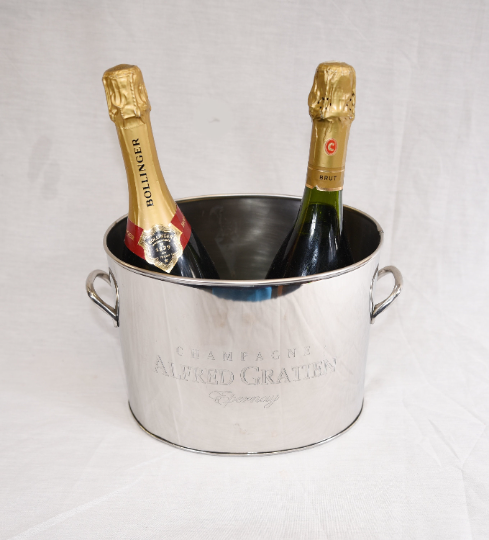 Nickel Plate Champagne Bucket Epernay Alfred Gratien wine cooler