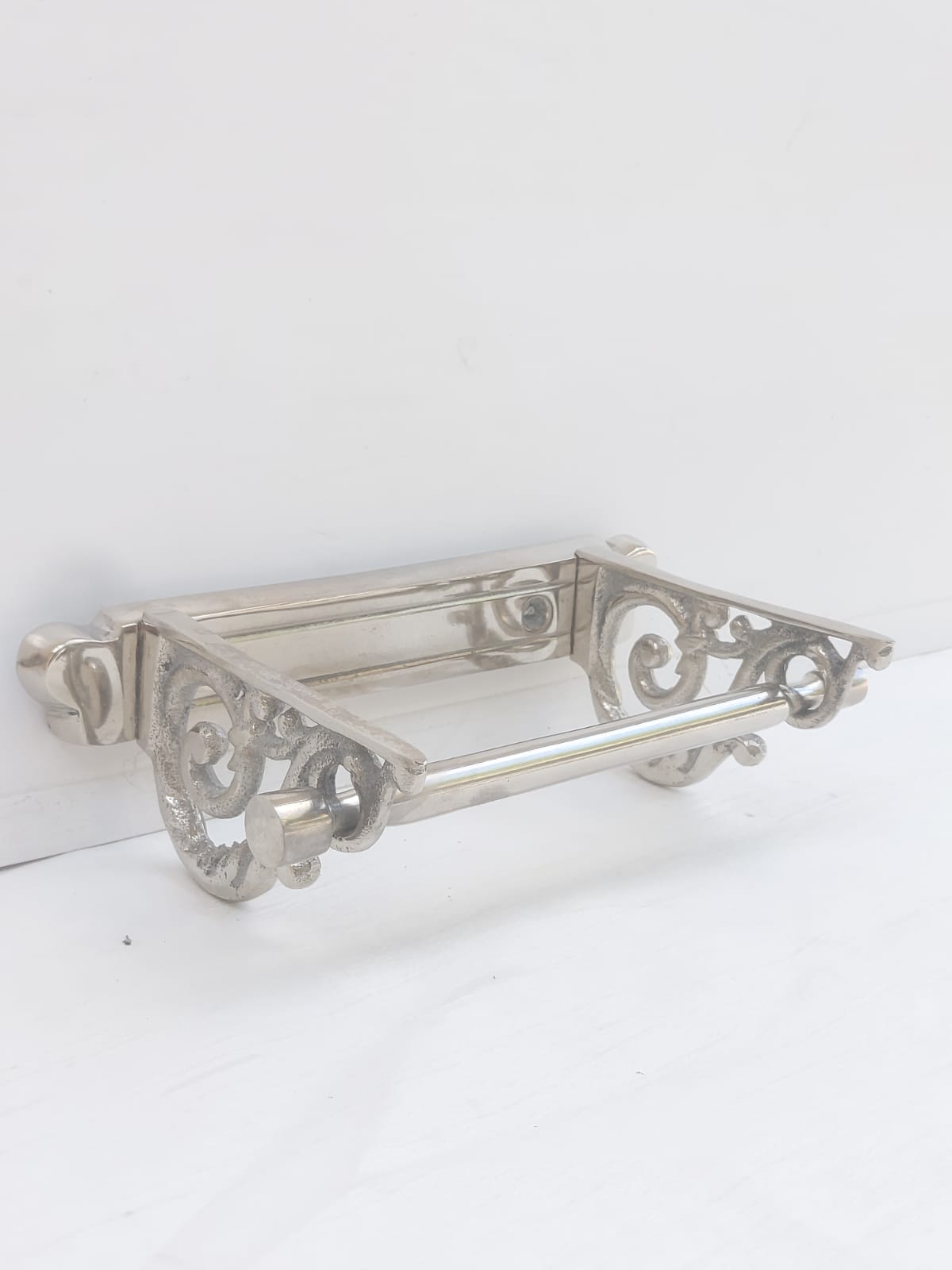 Victorian Toilet Roll Holder Chrome Vintage Edwardian Novelty Silver Nickel Old - Image 5