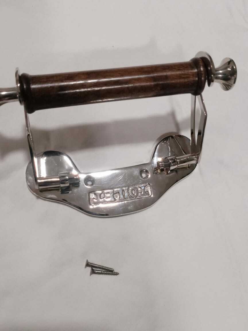 Simple nickel plated Vintage design wall mounted toilet loo roll holder. - Image 2