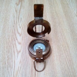 Antique Nautical Brass Military Prismatic Compass Vintage Collectible