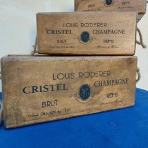 Set of 3 Louis Roderer Wooden Storage Box Hand Made