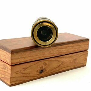 Brass Nautical Telescope with Leather Sheathed Marine Time Vintage Antique 14 inch