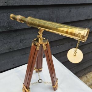 18 inch brass telescope on wood stand