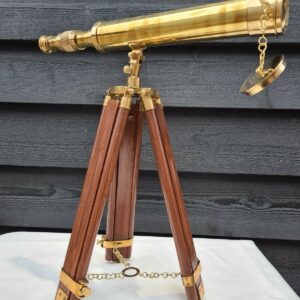 18 inch brass telescope on wood stand