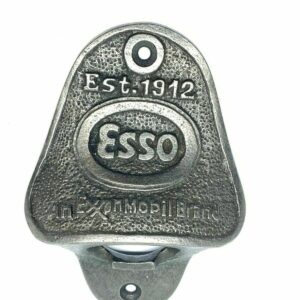 ANTIQUE ESSO CAST IRON BAR WALL MOUNTED BOTTLE OPENER RETRO VINTAGE WITH SCREWS