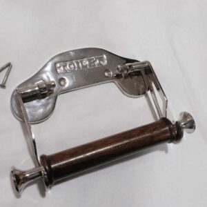 Simple nickel plated Vintage design wall mounted toilet loo roll holder.