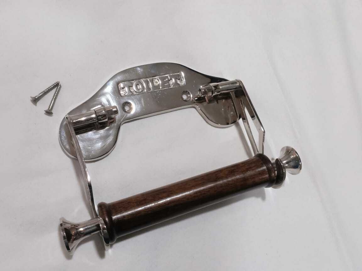 Simple nickel plated Vintage design wall mounted toilet loo roll holder.