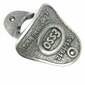 ANTIQUE ESSO CAST IRON BAR WALL MOUNTED BOTTLE OPENER RETRO VINTAGE WITH SCREWS