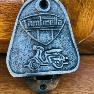 Antique Lambretta cast iron bar wall mounted bottle opener