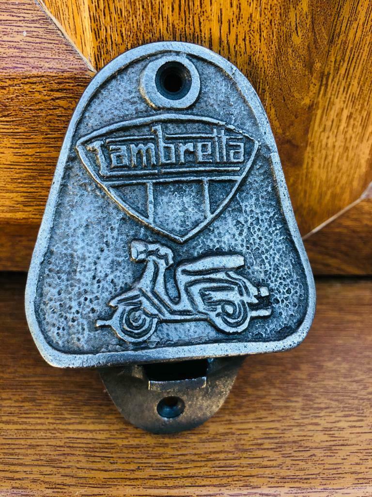 Antique Lambretta cast iron bar wall mounted bottle opener