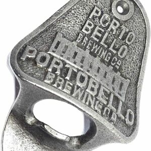 ANTIQUE PORTO BELLO CAST IRON BAR WALL MOUNTED BOTTLE OPENER RETRO VINTAGE