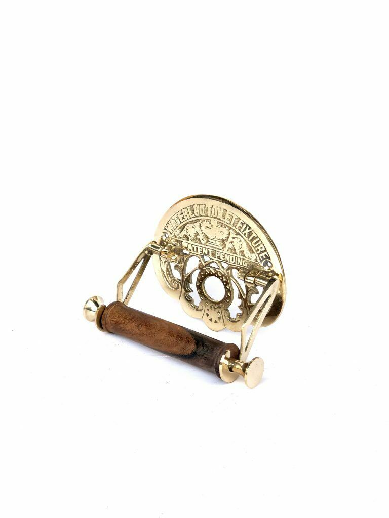 Victorian Style Water loo Toilet Roll Holder Solid brass.