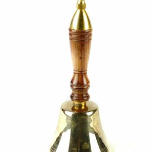 34Cm Height / Dinner / School / Reception Wooden Handle Bell Solid Brass