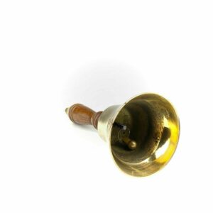 34Cm Height / Dinner / School / Reception Wooden Handle Bell Solid Brass