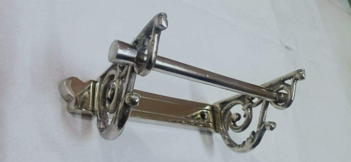 Victorian Toilet Roll Holder Chrome Vintage Edwardian Novelty Silver Nickel Old - Image 3
