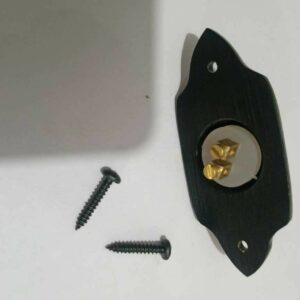 Door Bell Push Press Pointed Black Antique on Brass