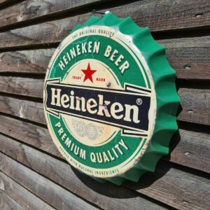 Wall Art Heinekin/sign /Vintage Tin Metal 30cm Bottle Top Bar Pub hand made
