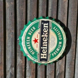 Wall Art Heinekin/sign /Vintage Tin Metal 30cm Bottle Top Bar Pub hand made
