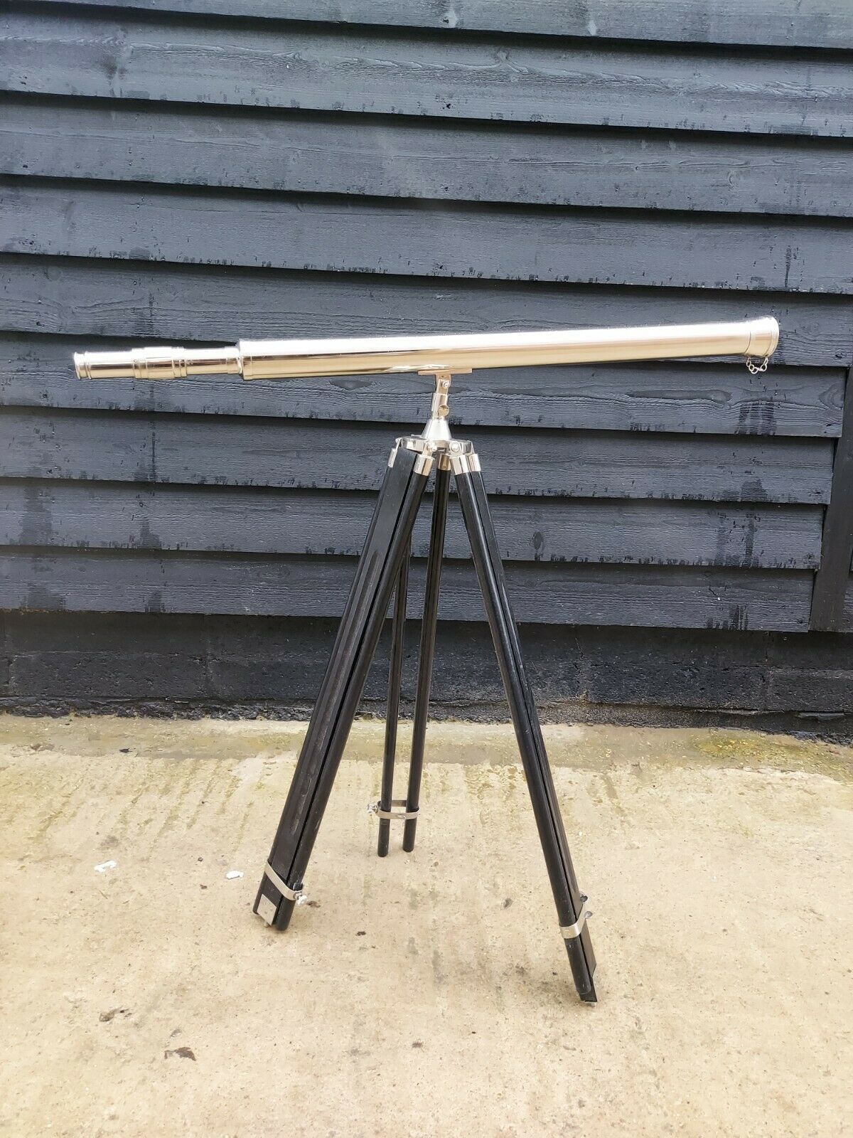 Large 1m Nickle Telescope on Wooden Stand - Image 2