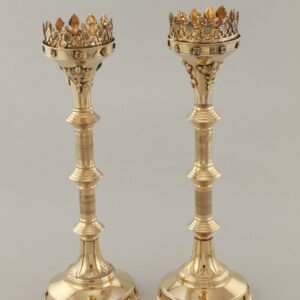 Gothic Candle Holder Brass 30 inch (Pair)