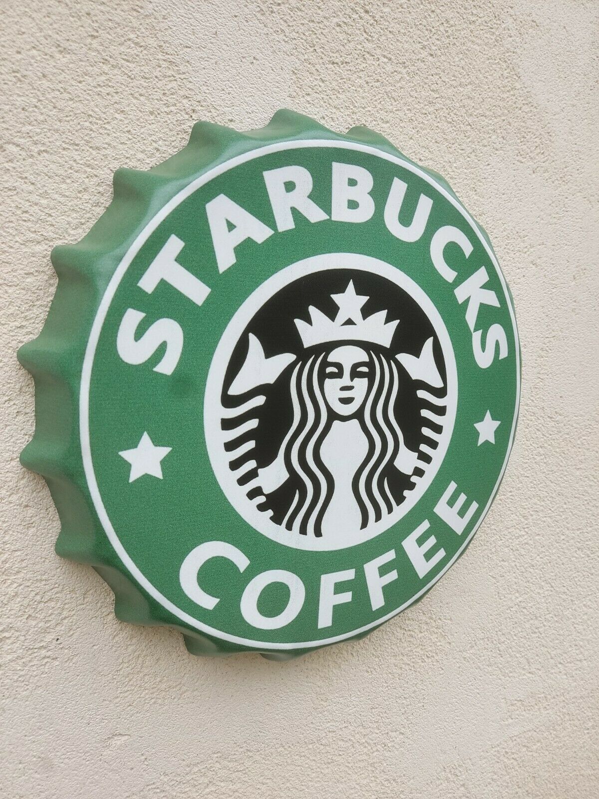 Wall Art/sign Starbucks Coffee /Vintage Tin Metal 35cm Bottle Top Bar Pub. - Image 2