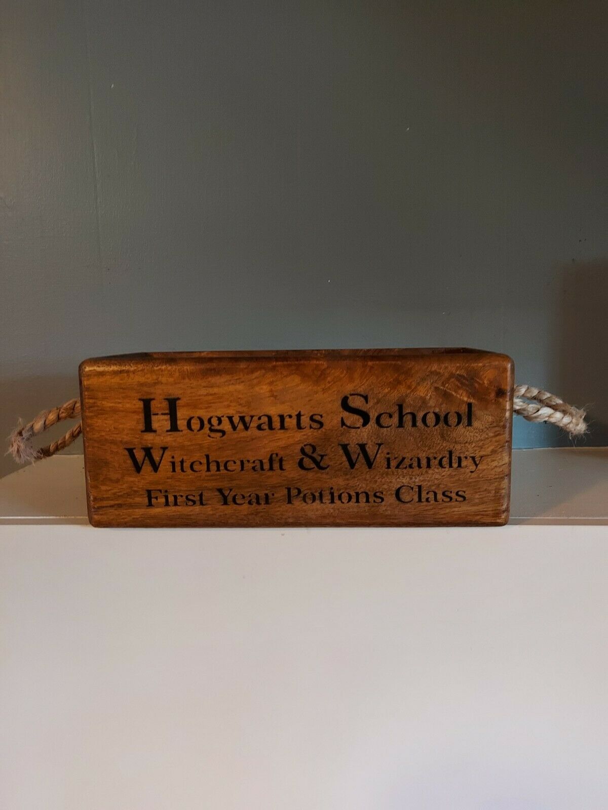 Hogwarts School Rope Wooden Storage Box SML